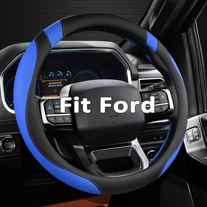 West Llama Black and Blue Steering Wheel Cover for Ford F-150, F-250, 