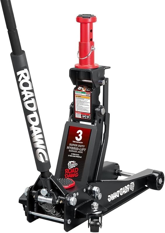 Hydraulic Low-Profile Floor Jack with Quick Lift, 3 Ton Capacity, Fold