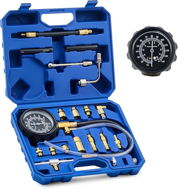 Orion Motor Tech Fuel Pressure Test Kit with 0-140 PSI Gauge and Adapt