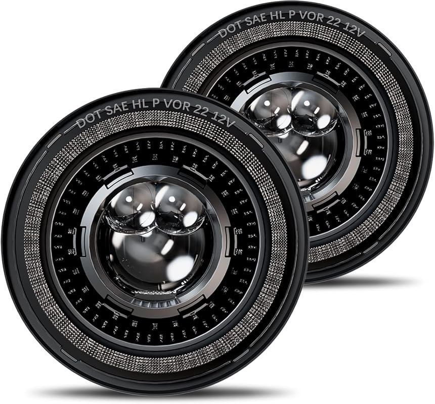 Best 7 Inch LED Headlight with Anti-Glare, Halo Turn Signal, and Hi-Lo