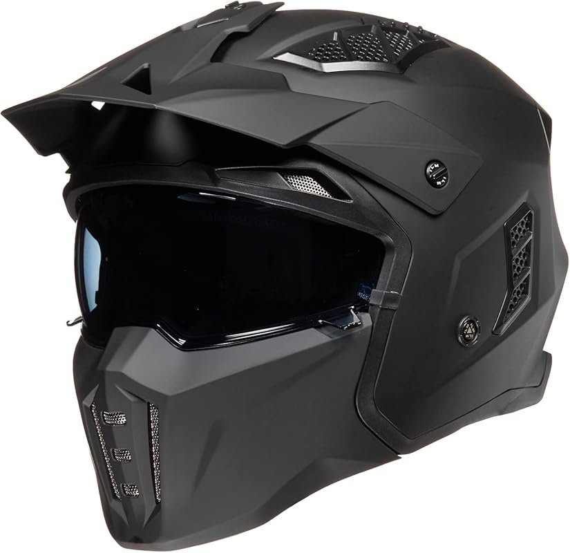 ILM Open Face Motorcycle 3/4 Half Helmet for Men and Women, Vintage Re