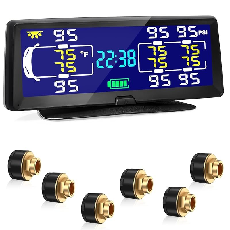 Hieha Rv Tire Pressure Monitoring System, 7.84” Solar TPMS for Rv Trav