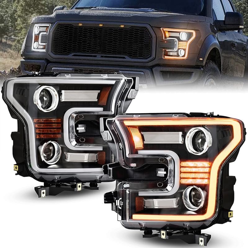 Full LED Projector Headlights with Sequential Turn Signals for 2015-20