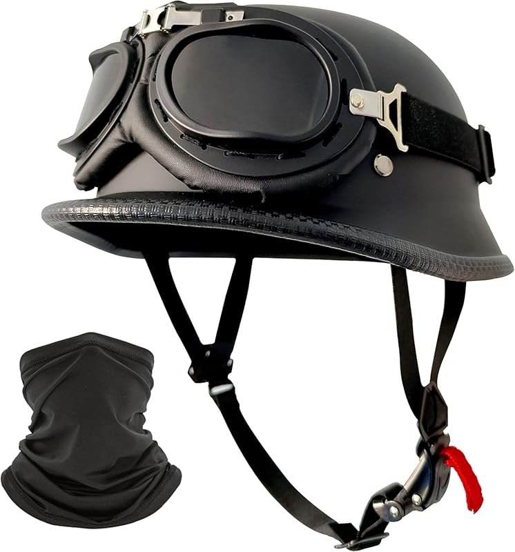 German Style Skull Cap Half Helmet, DOT Approved for Cruiser Scooters
