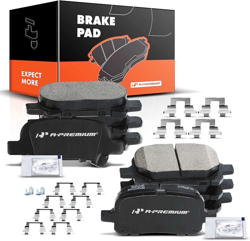 A-Premium ceramic front and rear brake pads with hardware for 2000-200