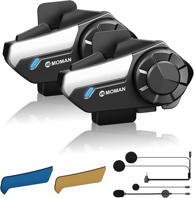 Moman H2S Motorcycle Helmet Intercom with Triple Noise Cancellation an