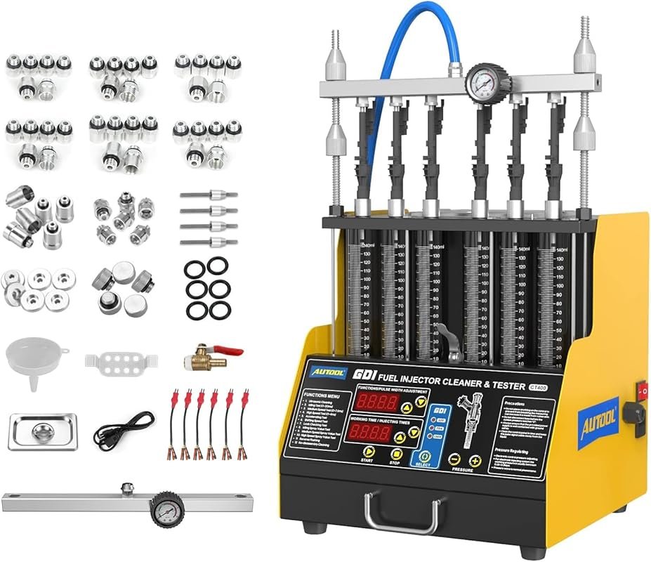 GDI Fuel Injector Cleaner and Tester with Ultrasonic Wave for 6-Cylind