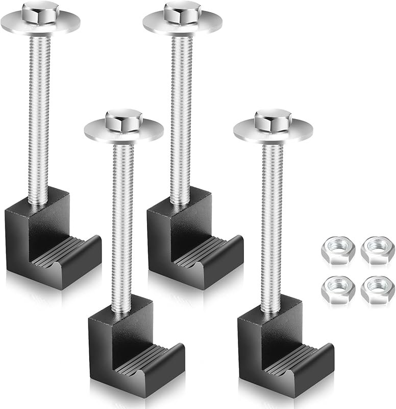 Universal Aluminum Truck Bed Tool Box Mounting Kit with J-Hooks and Fa