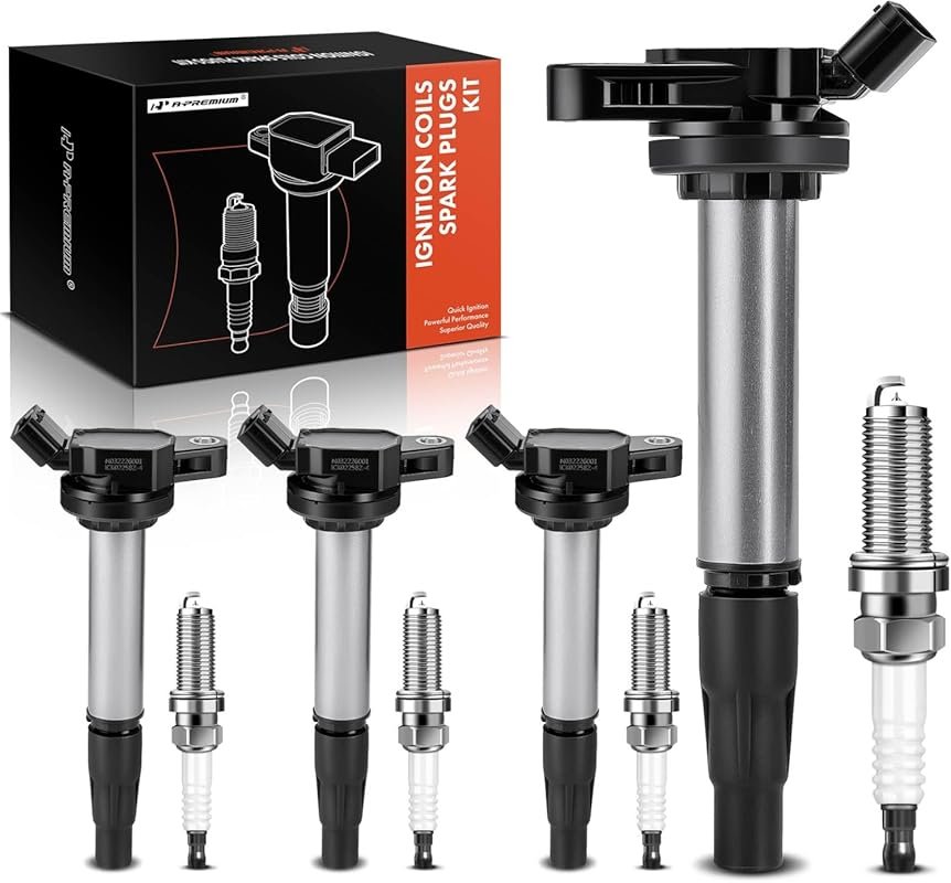 Set of 4 Ignition Coil Pack and Iridium Spark Plugs for Toyota Corolla
