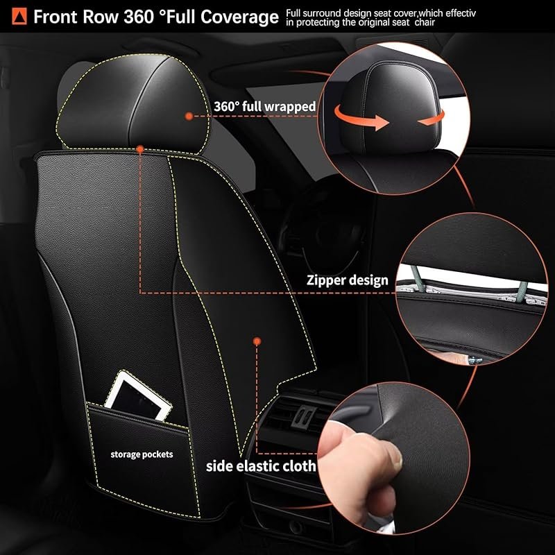 Leather ice silk front seat covers for Subaru Outback 2007-2026: water