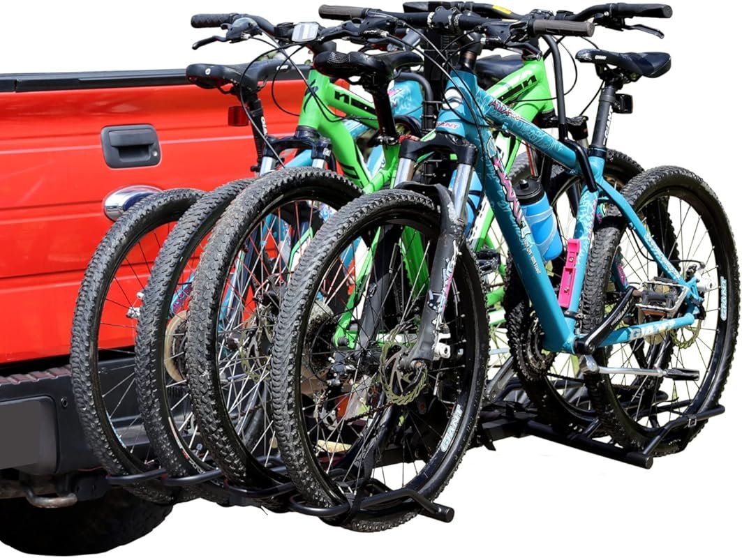 Young 4-Bike Platform Hitch Rack with 2-Inch Hitch Receiver and 160 lb