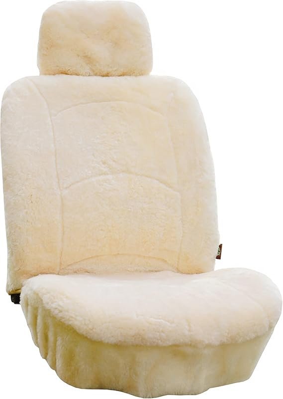 Genuine Sheepskin Winter Car Seat Cover for Front Seats with Curved Pa