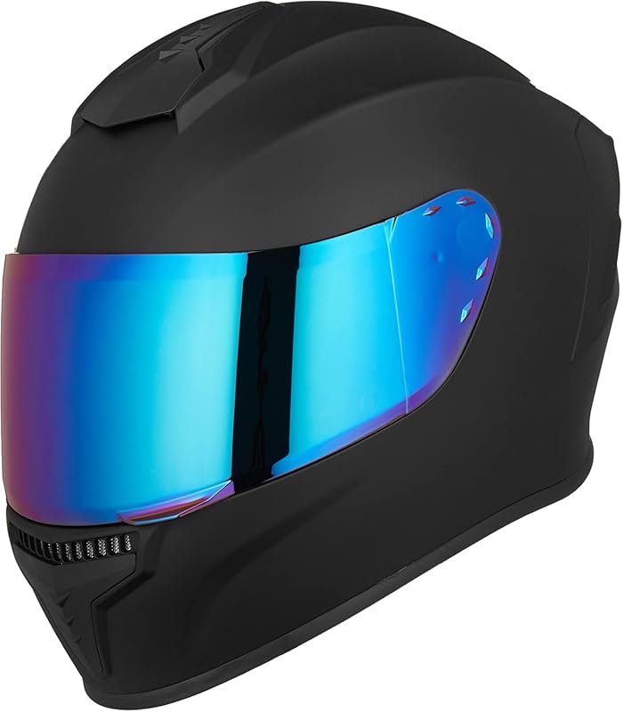 Full face motorcycle helmet for adults with tinted visor, DOT approved