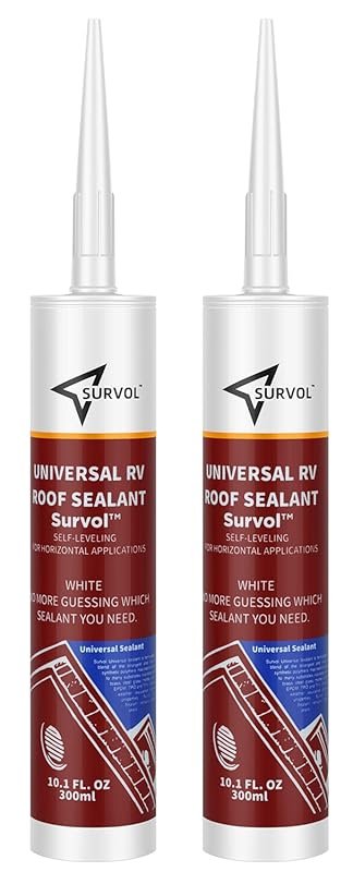 SURVOL RV Roof Sealant, Self-Leveling Lap Sealant - White, 2-Pack, Win