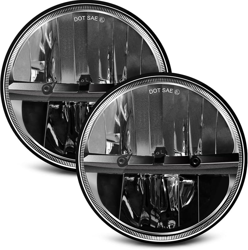 ZIMABLUE 7-Inch Cool White LED Headlights with High-Low Beam for Jeep 