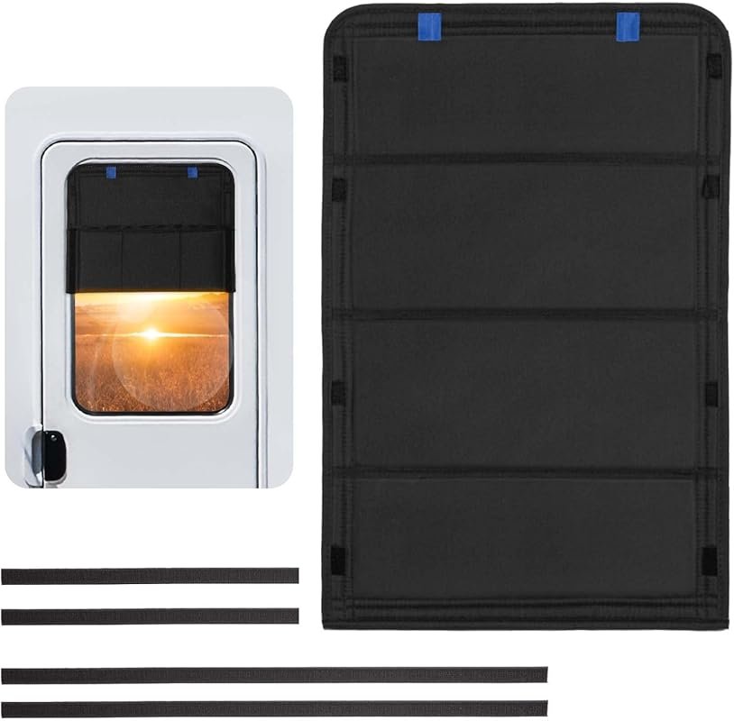 Foldable RV Door Window Shade with Blackout and UV Protection for Campers