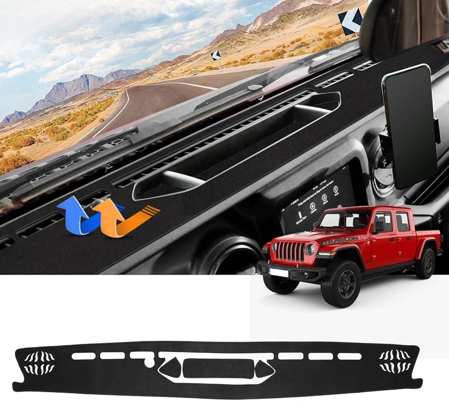 Autorder Flannel Dashboard Cover for Jeep Gladiator JT 2020-2024, UV &