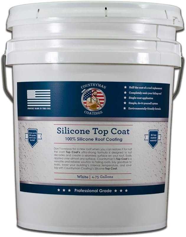 This 100% silicone roof coating effectively seals leaks, cracks, and s