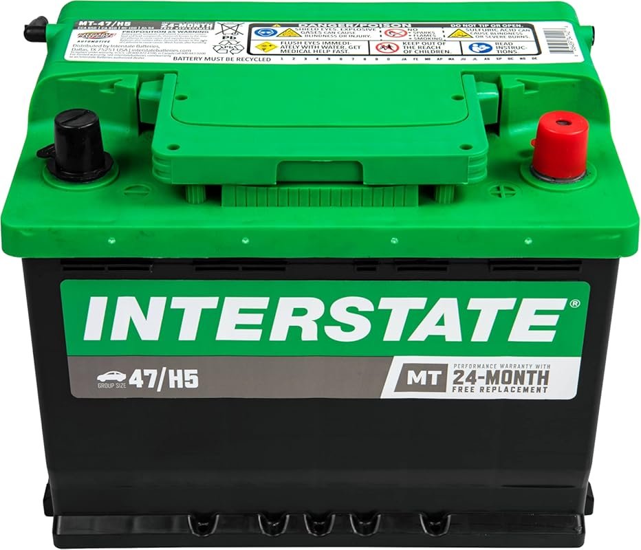 Interstate MT-47 H5 12V car battery with 650 CCA and 24-month warranty