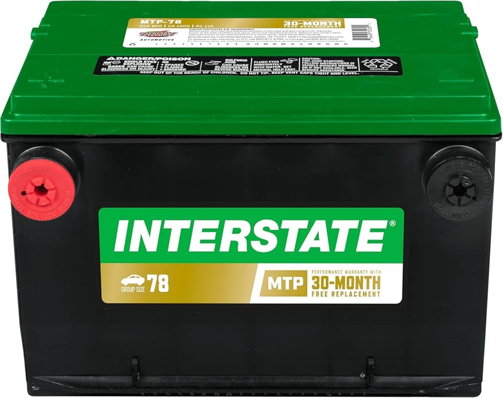 Interstate Batteries Group 78 Car Battery Replacement  12V, 800 CCA, 3