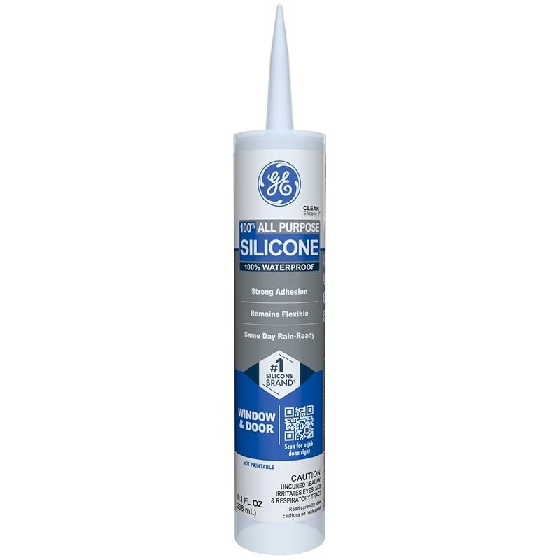 GE all-purpose silicone caulk for camper exterior, clear waterproof se
