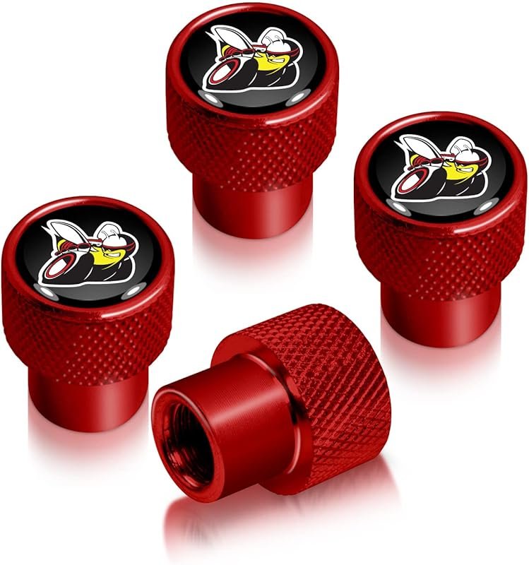 Dodge Scat Pack Tire Valve Stem Caps – Black Aluminum with Red and Bla