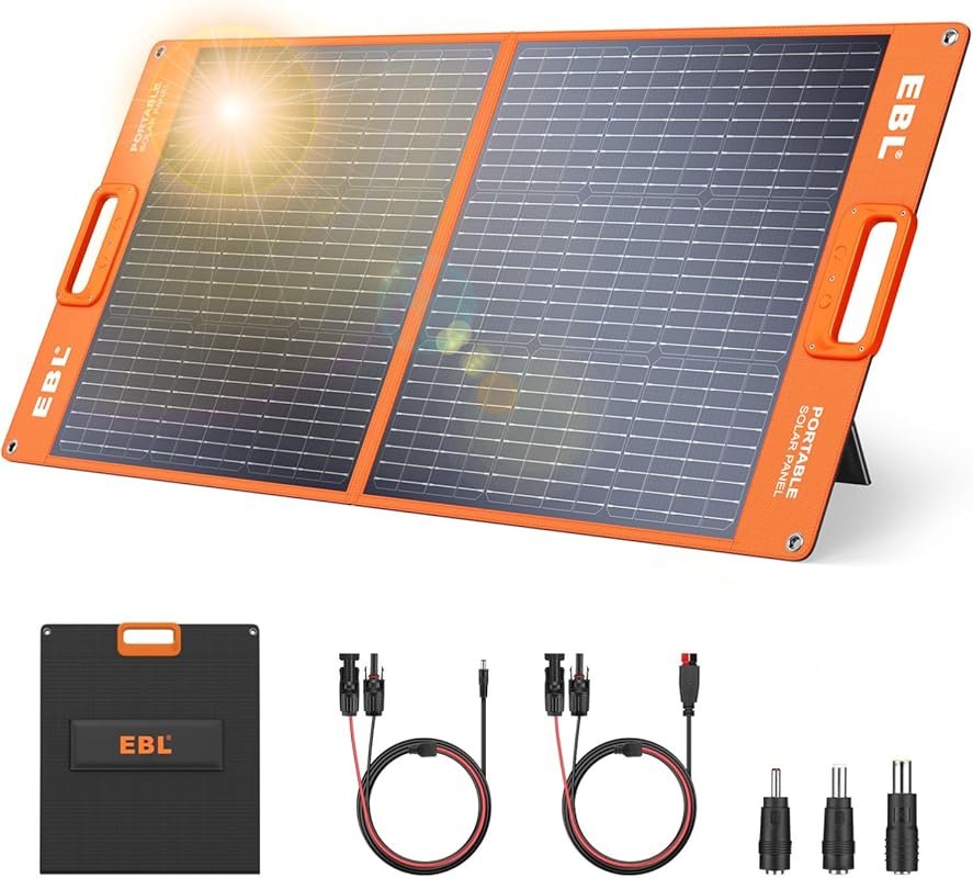 EBL 100W Portable Solar Panel with Adjustable Kickstand and Parallel C