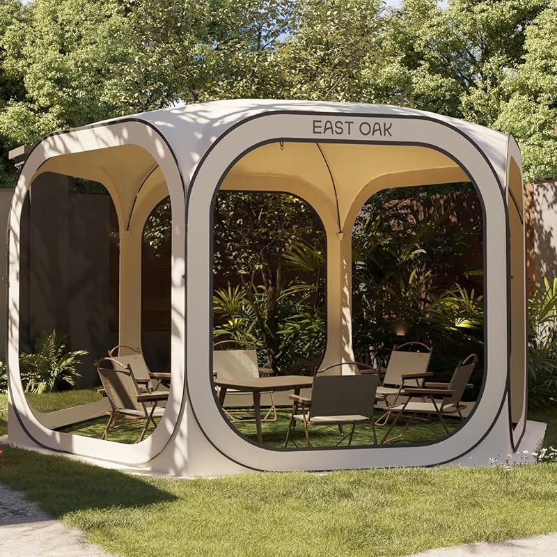 East Oak 12x12 Foot Portable Pop-Up Screen House Tent with Carry Bag f