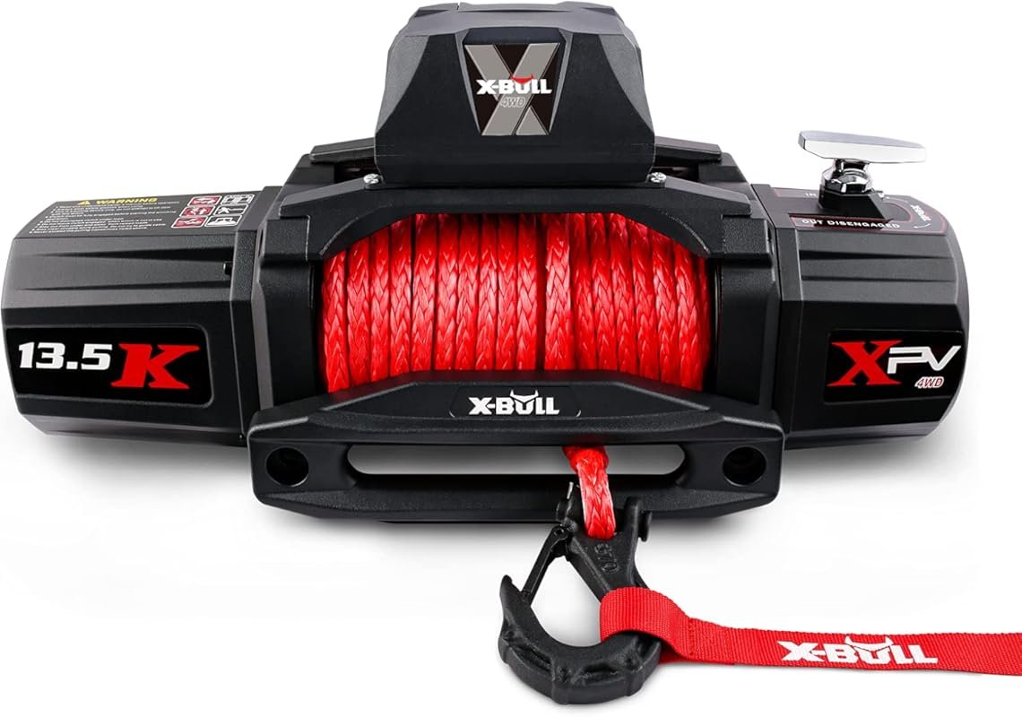 X-BULL 13500lb 12V IP67 Waterproof Electric Winch with Synthetic Rope 