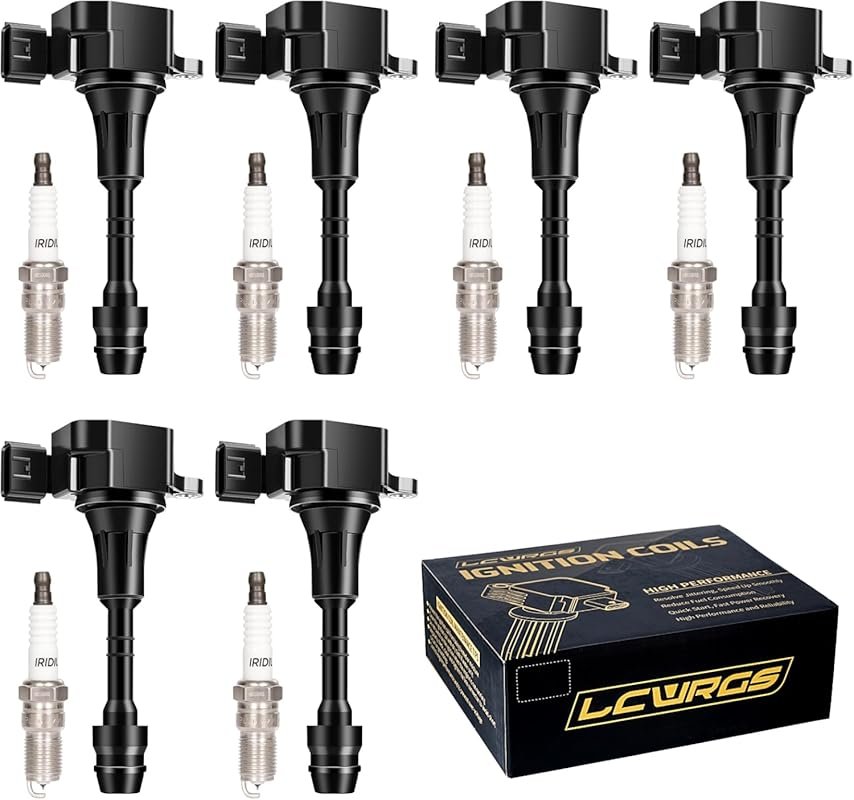 6-Pack Ignition Coils and Spark Plugs for Nissan Quest, Murano, Altima