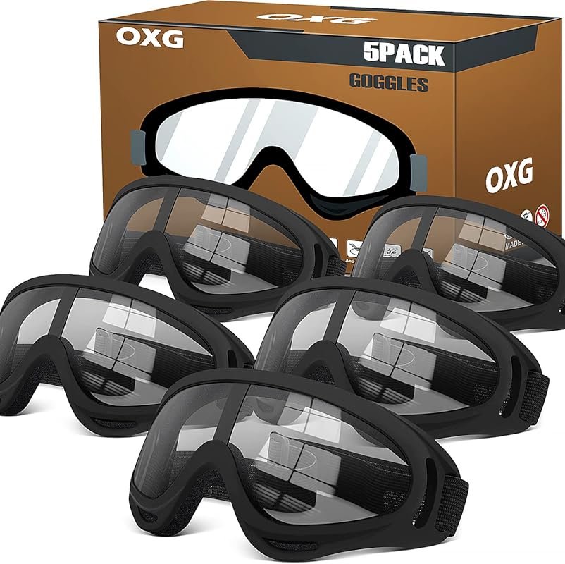 OXG 5 Pairs Youth Men Women Motorcycle ATV Ski Goggles – Anti-UV Dustp