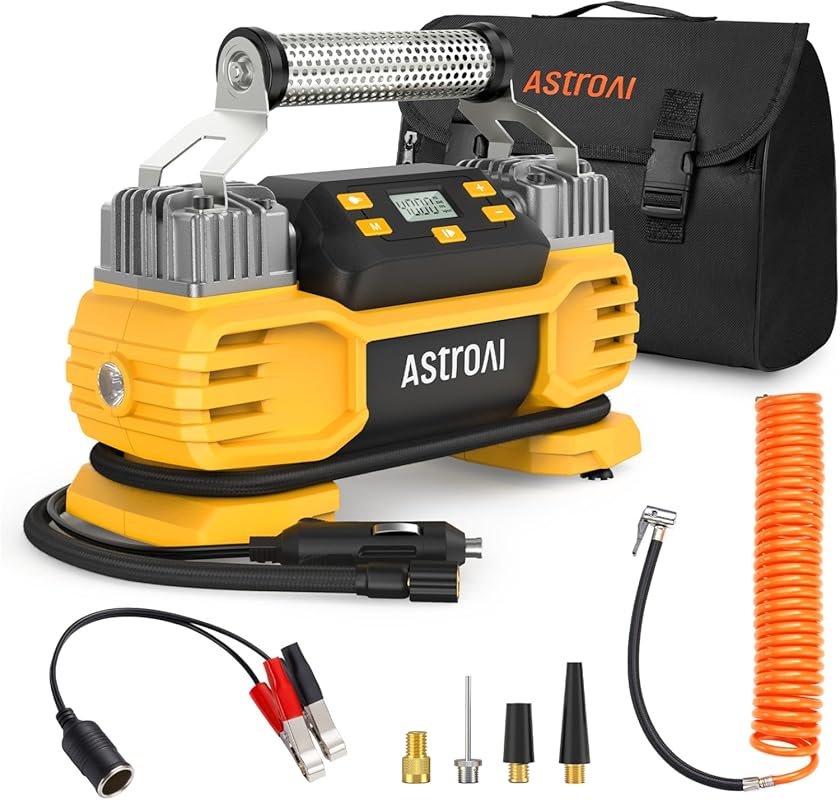 AstroAI 12V Air Compressor with Auto Shutoff and Dual Motors for Vehic