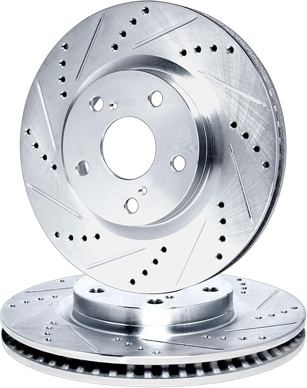 R1 Concepts Drilled Slotted Brake Rotors for 2007-2021 Toyota Tundra a