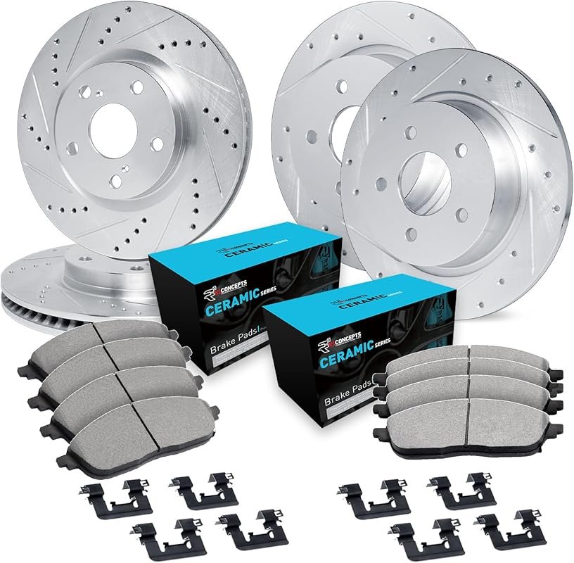 Front and Rear Drilled Slotted Brake Kit for 2015–2020 Ford Edge with