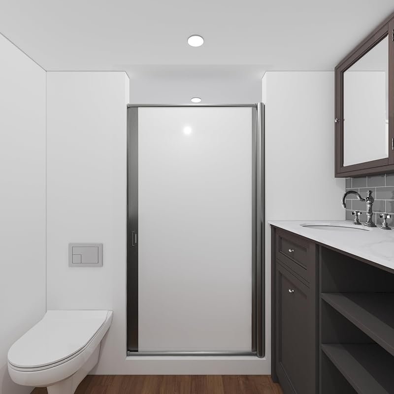 Nautilus RV Shower Door with Opaque Plain Design in Nickel Finish 64 b