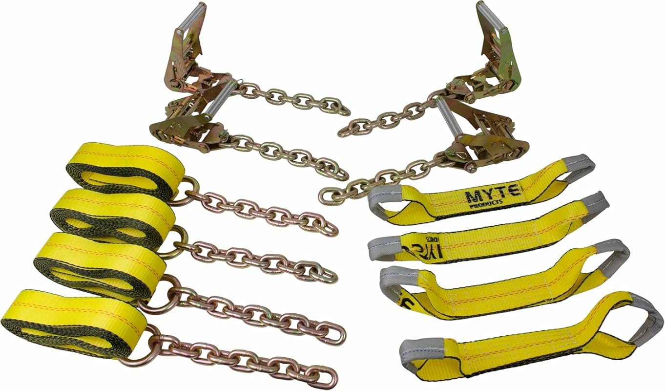 Mytee Products 8-Point Tie Down Kit with 18-Foot Straps and 3333 lb Lo