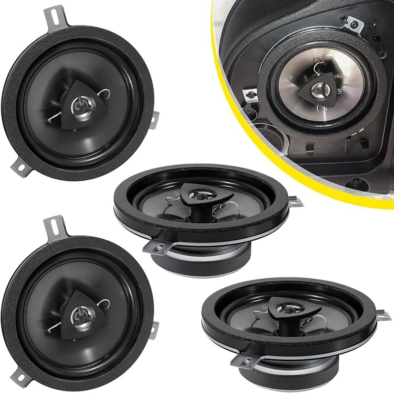 4-Pack of 6.5-Inch 2-Way Car Speakers for Jeep Wrangler to Replace OEM