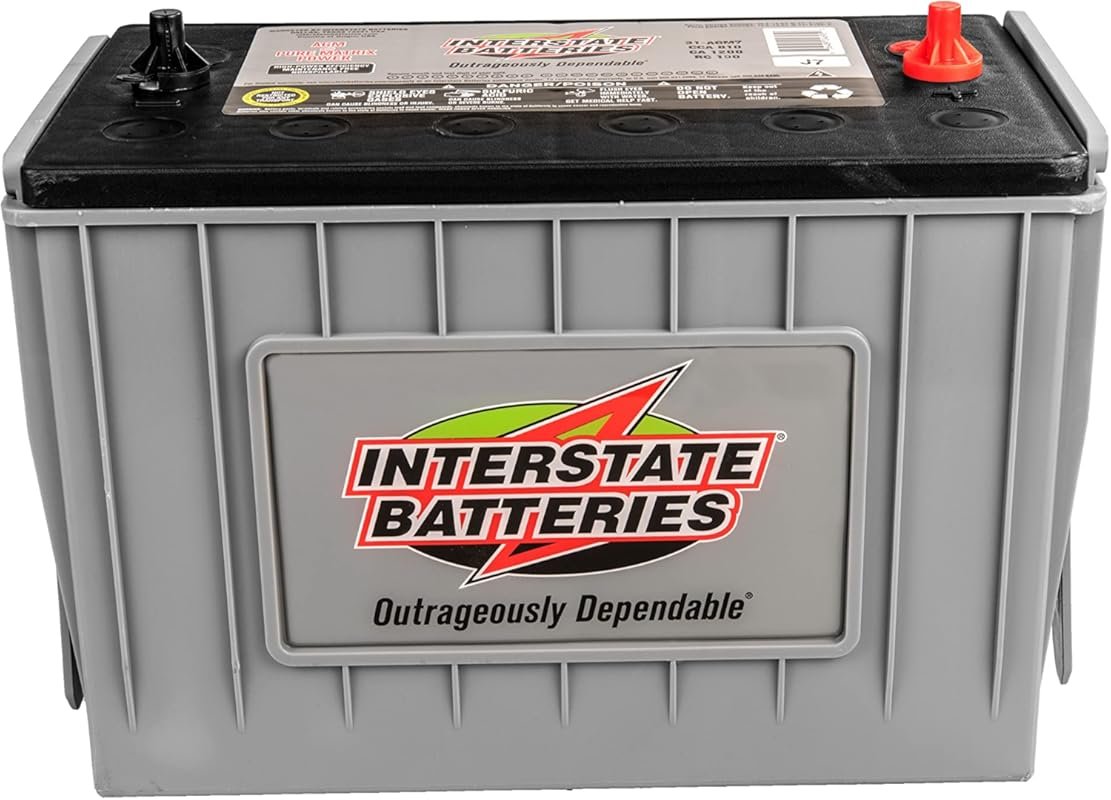Interstate Batteries 31-AGM7 Heavy Duty AGM Marine Deep Cycle Battery:
