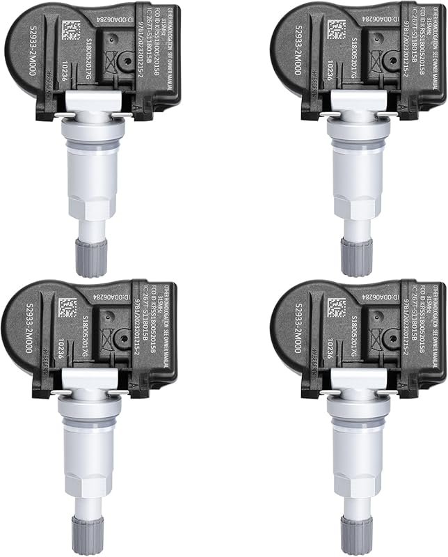4-Pack of 315MHz TPMS Sensors for Hyundai Sonata and Various Kia Model