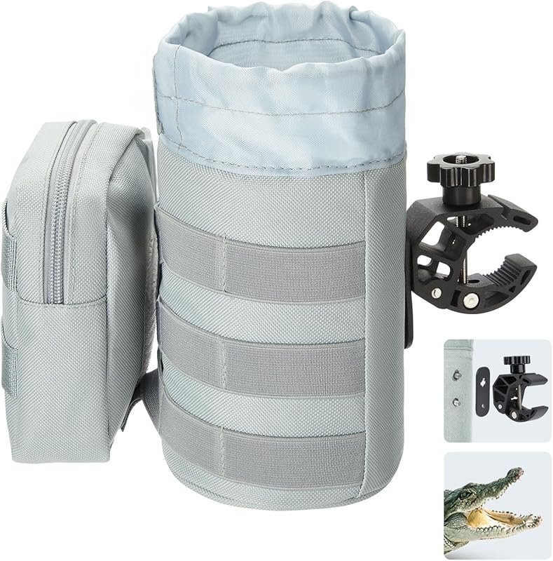 KEMIMOTO 32oz Motorcycle Cup Holder with Alligator Clamp, Grey, for UT