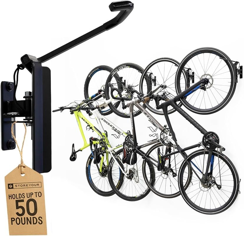StoreYourBoard Swivel Bike Rack Wall Mount for Garage Storage, Holds K