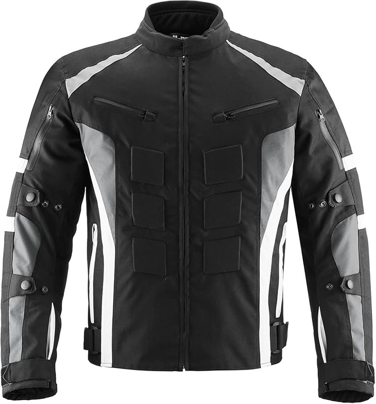 ILM Motorcycle Jacket with CE Armor for Men: Water-Resistant Textile f