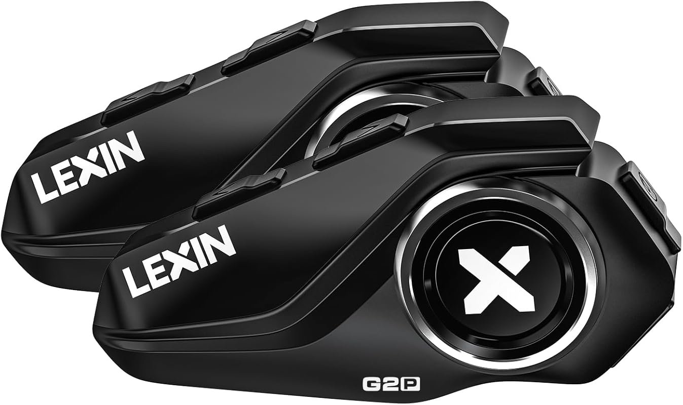 LEXIN G2P Motorcycle Bluetooth Headset with Intercom, FM Radio, and No