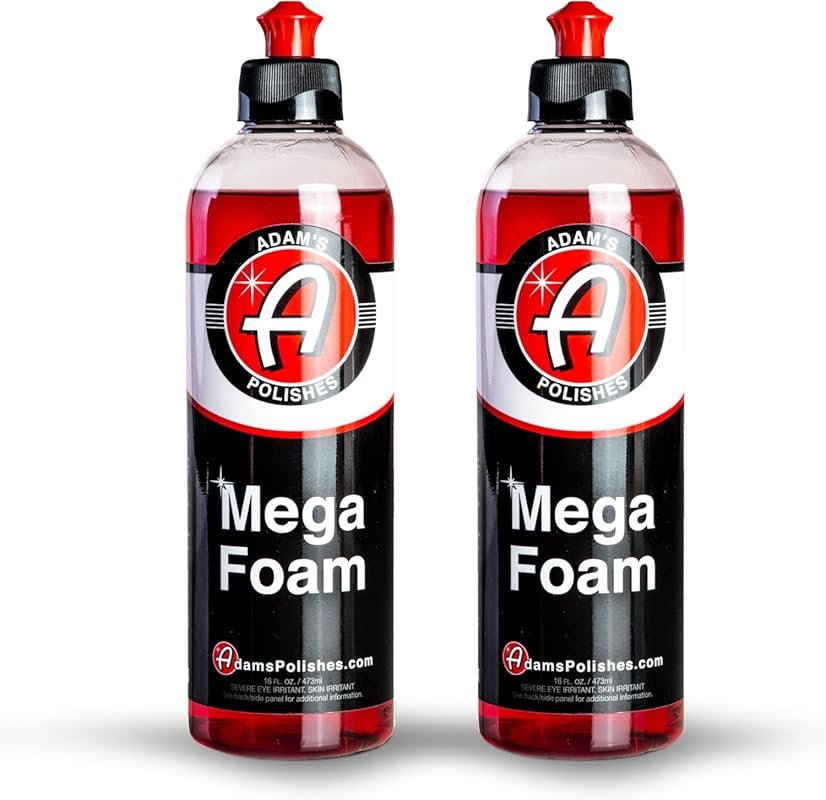 Adam's Mega Foam Car Wash Soap 16oz (2 Pack) pH Neutral, Safe for Wax 
