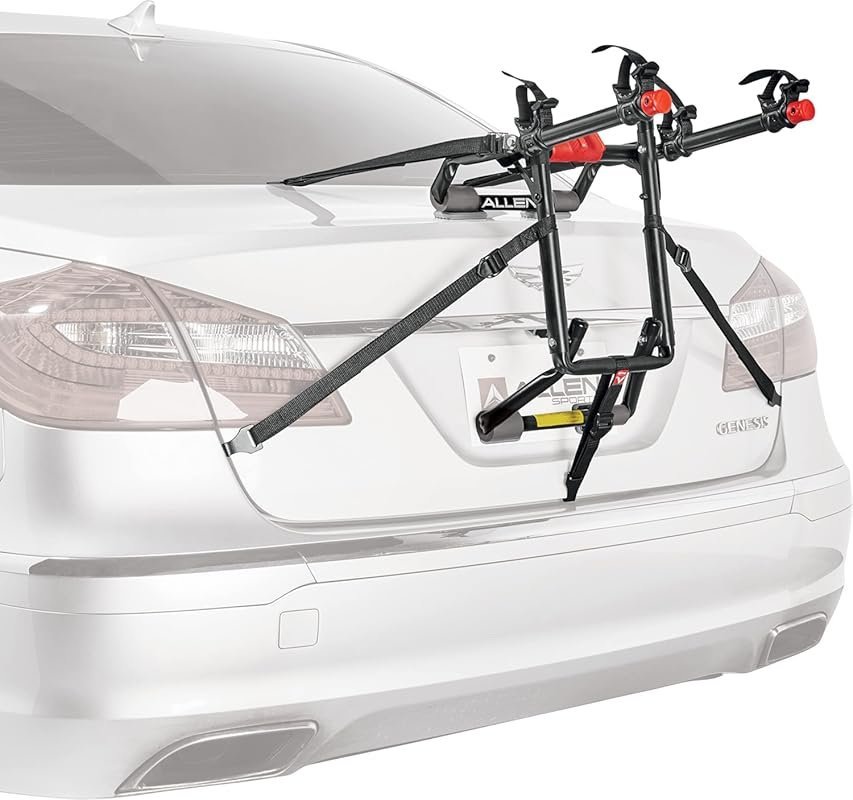 Allen Sports Deluxe+ 2-Bike Trunk Mounted Carrier for Cars, Heavy-Duty