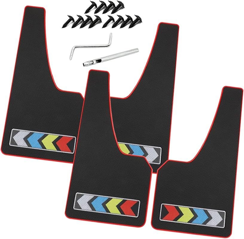 Universal Heavy Duty Splash Guards 4-Piece with Soft Glue Night Reflec