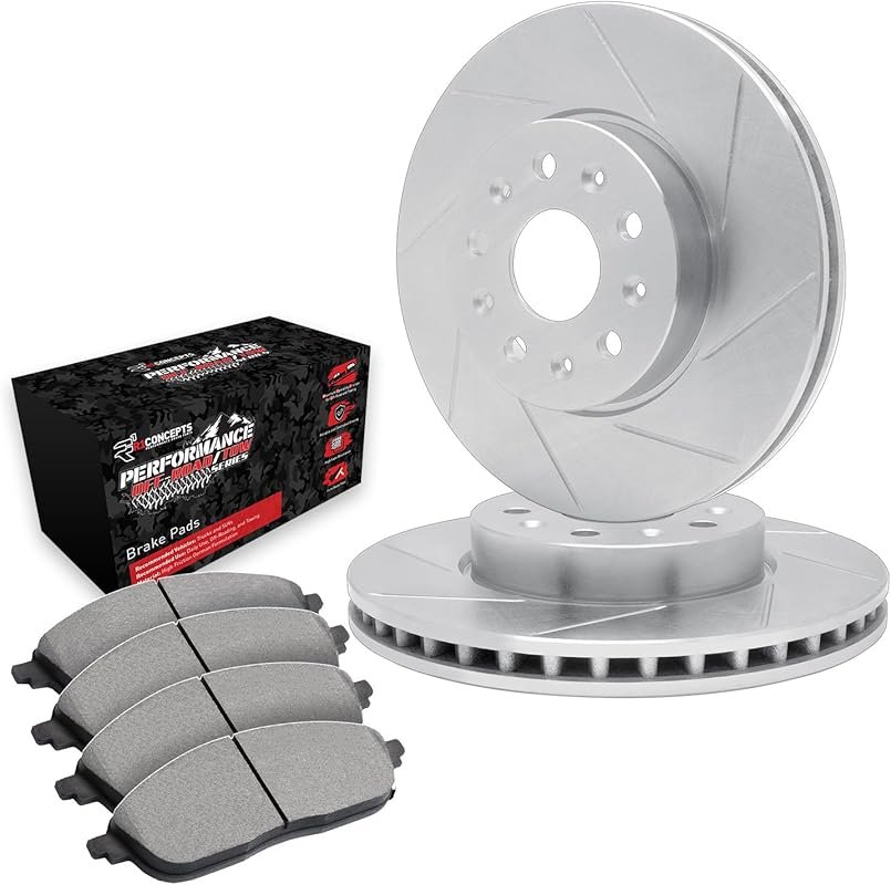 Front Brake Kit for 2005-2007 Toyota Avalon with Slotted Rotors and To
