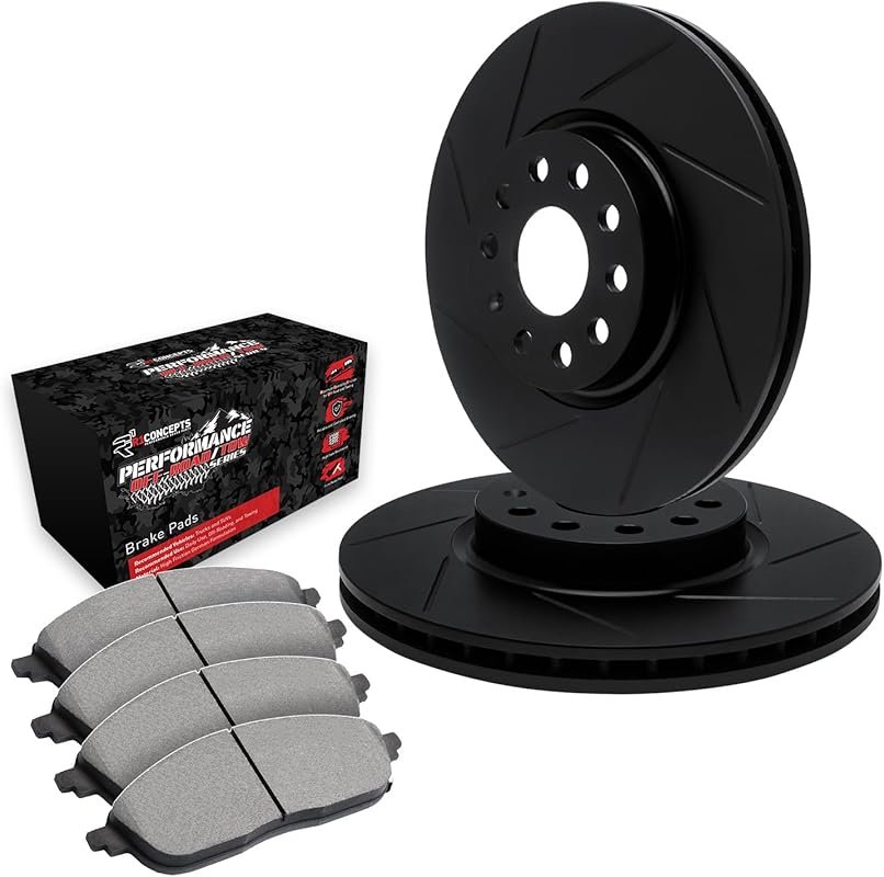 Front Brake Kit for 2005-2007 Toyota Avalon with Slotted Rotors and To