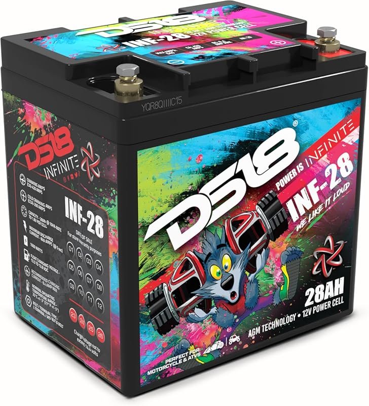 DS18 INF-28AH 12V AGM Power Cell Battery for Car Audio and Motorcycle