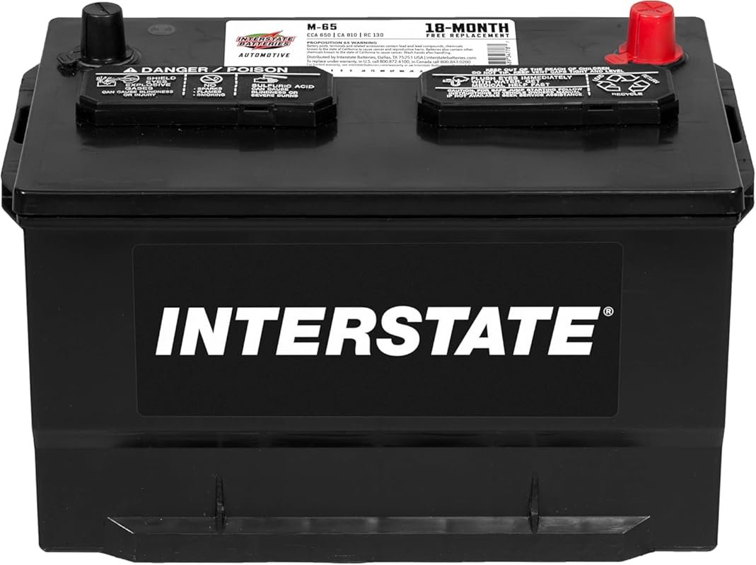 Interstate Batteries Group 65 Car Battery: 650 CCA, 12V, 18-Month Warr
